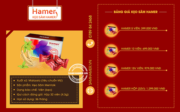 giá kẹo sâm hamer g28q79