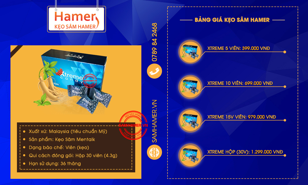 bảng giá kẹo sâm xtreme