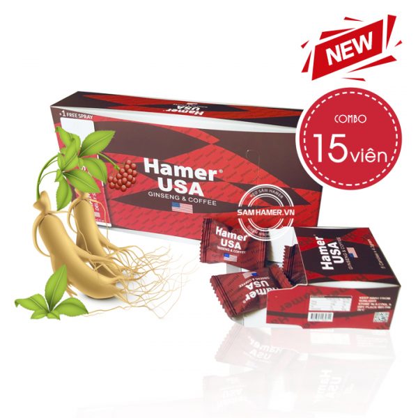 kẹo sâm hamer mỹ hộp 15 viên